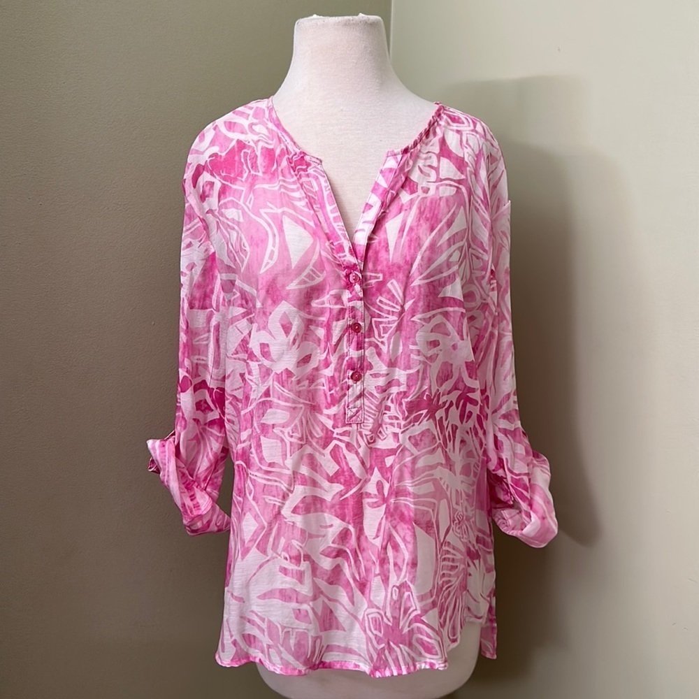 NWT Grand & Greene pink tunic  top shirt size XL